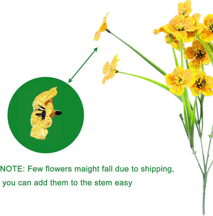 6Bundles Artificial Flowers for Indoor,No Fade Fake Plastic Flowers Faux Plants for Decoration Hanging Planters Garden Porch Window Box Home Wedding Farmhouse (Small Flower)