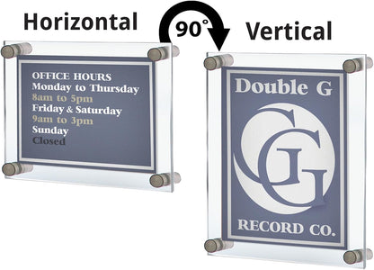 Azar Displays,105536, Floating Acrylic Wall Frame with Silver Hardware Stand Off Caps, Clear Hanging Photo Frame Display Mount with Frameless Border, Glass-Like Frame for Large Prints, 24" x 36"