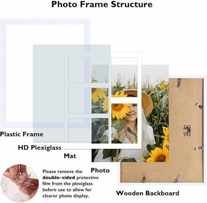 JCJMY 11x14 Picture Frame, 4x6 Collage Picture Frame, Display 5 Pcs 4x6 Photos or 11x14 Picture, Five Opening 4x6 Collage Frame for Wall Hanging, Lightweight 4 x 6 Multi Pictures Frame, Black