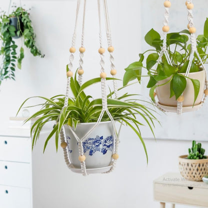 feedee Macrame Plant Hangers Indoor Macrame Hanging Planters for Indoor Plants, 6 Pack Hanging Plant Holders Indoor Hanging, Macromay Plant Hangers for Indoor Plant Hanger, Outdoor Flower Pots Holder