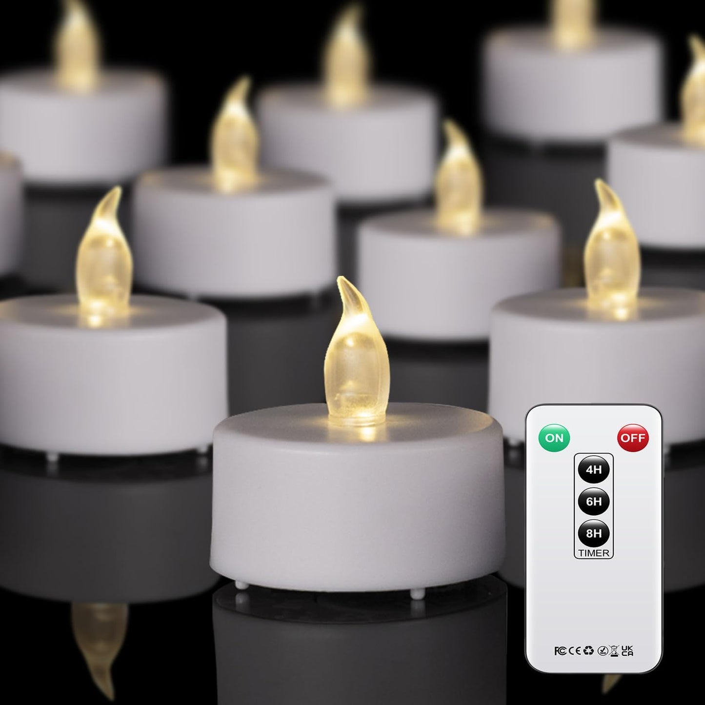 PUNPUBA LED Tea Lights Candles- 24Pack Flameless Candles Realistic and Bright Flickering Long Lasting 200Hours for Holiday Celebration,Party, Home Decoration WarmWhite,Battery Operated