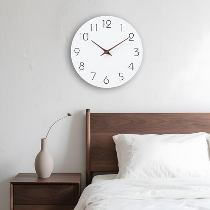 Mosewa Wall Clock 8 Inch Black Battery Operated Silent Non Ticking Simple Minimalist Rose Gold Numbers Decorative for Bedroom Living Room Kitchen Home Bathroom Office