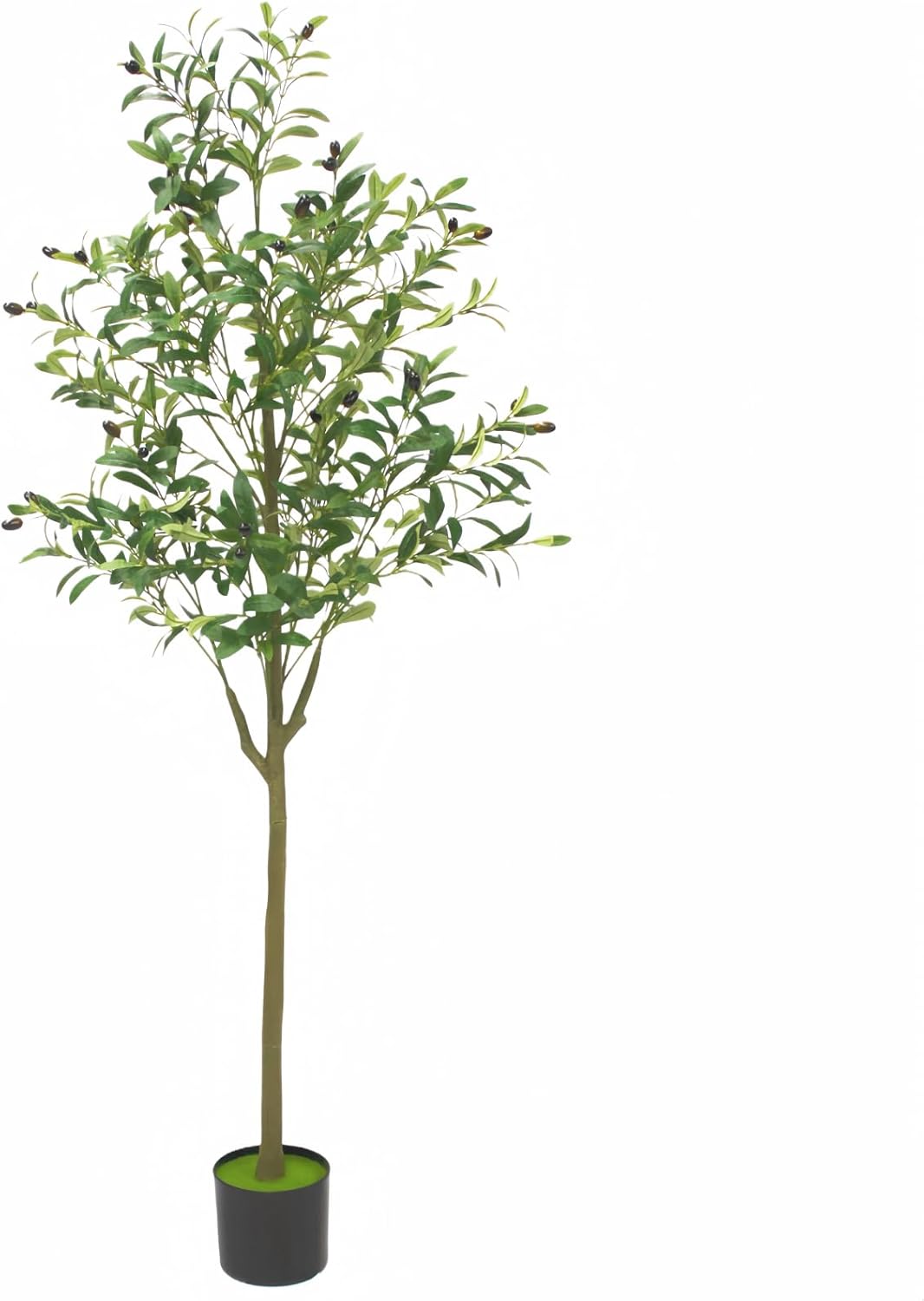 5FT Artificial Olive Tree with Fruits, Faux Potted Olive Tree with Realistic Lifelike Leaves & Trunk, Easy Assembly for Indoor Outdoor Home Office Decor