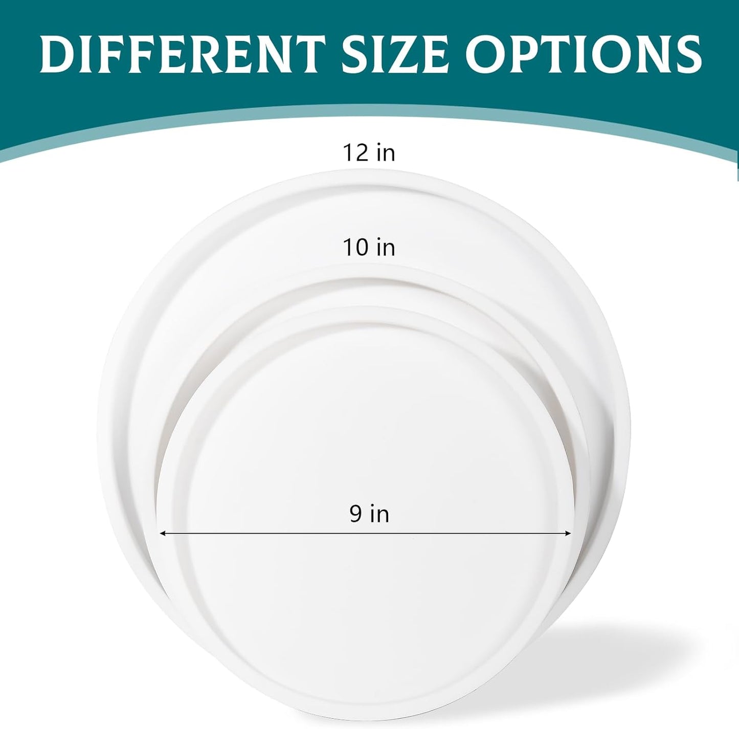 Silicone Bathroom Tray Round Vanity Tray Decorative Soap Holder Kitchen Countertop Organizer Coffee Table Decor for Candle, Perfume, Plant, 9 Inch, Black