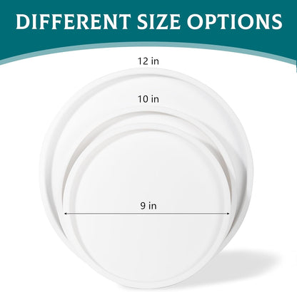 Silicone Bathroom Tray Round Vanity Tray Decorative Soap Holder Kitchen Countertop Organizer Coffee Table Decor for Candle, Perfume, Plant, 9 Inch, Black