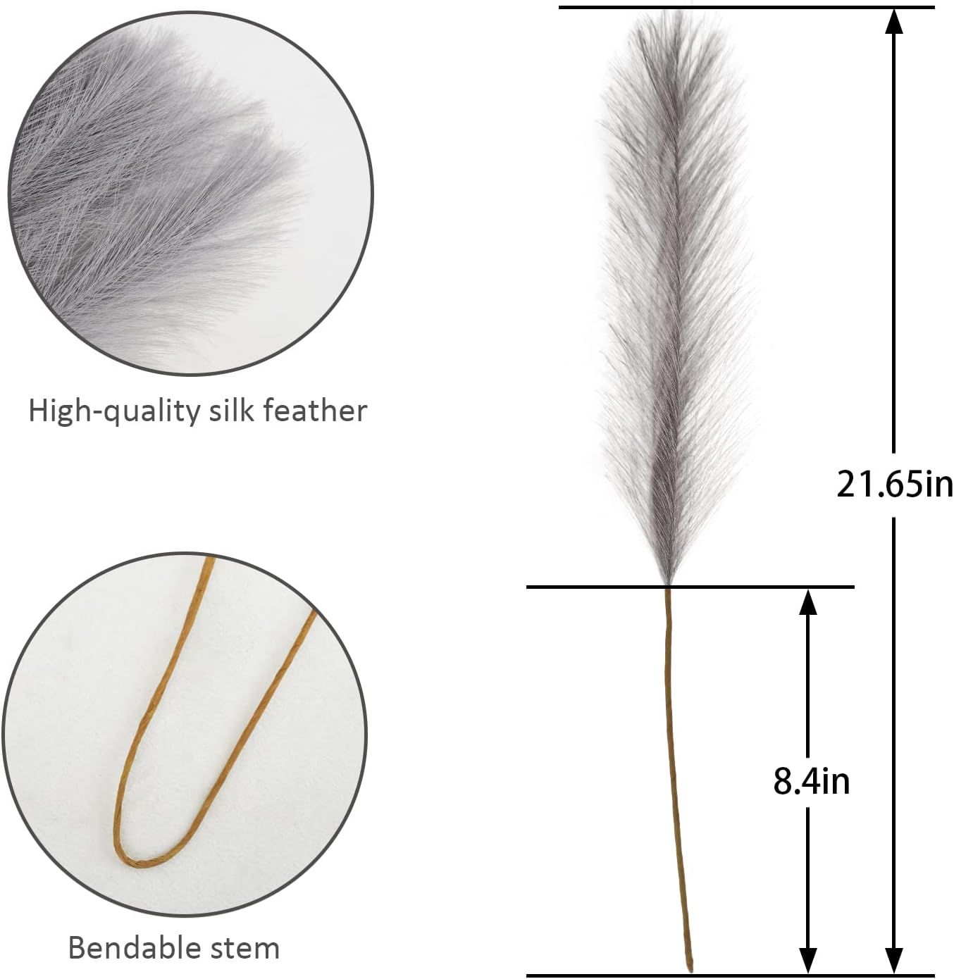 obbsie 50pcs Pink Faux Pampas Grass Decor, 21.6" Short Artificial Floral Branches Vase Filler Flower Arrangement for Home Wedding Boho Outdoor Decor