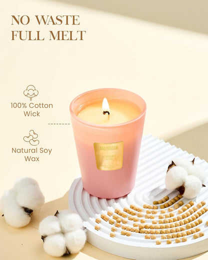 M&SENSE Jasmine Candles Highly Scented 3 Wick 35oz 150 Hours Burn Extra Large Jar Candles for Women, Natural Soy Wax Aromatherapy Candle for Stress Relief, Meditation, Yoga, Spa - Colors B