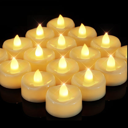 merrynights LED Candles, Tea Lights Candles Battery Operated Bulk, 50-Pack Long-Lasting 200 Hours Flameless Tealight Candles, Realistic Tea Lights for Christmas Halloween Wedding, 1.5'' D X 1.25'' H
