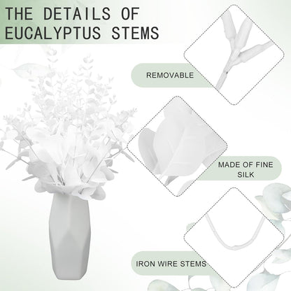 Giegxin 180 Pcs 3 Kinds Mixed Artificial Eucalyptus Leaves Stems Bulk Silver Dollar Leaves Picks Dried Eucalyptus Bundle Faux Spray for Wedding Vase Bouquet Floral Arrangement (Green)