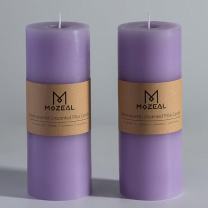 MOZEAL 3" x 4" Hand-Poured Unscented Candle,Dripless Pillar Candle Set of 3,Long Clean Burning,Approx 72 Hours Burn Time,Rustic Country Style,Wedding,Dinner,Christmas and Home Decor,White
