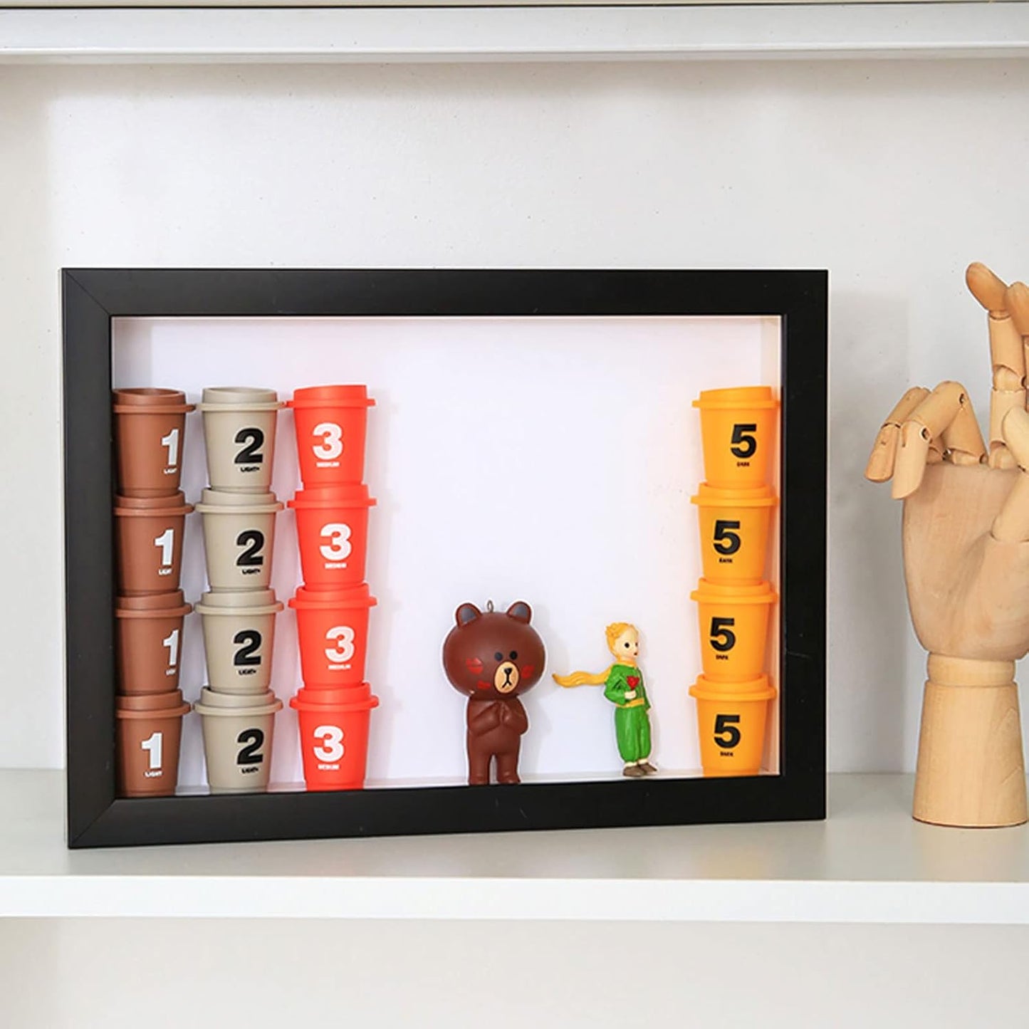 Muzilife 8x8 Shadow Box Picture Frame with Linen Board - Deep Wood & Glass Display Case Ready to Hang Memory Box Baby Sports Memorabilia, Pins, Awards, Medals, Wedding, Tickets and Photos (Black)