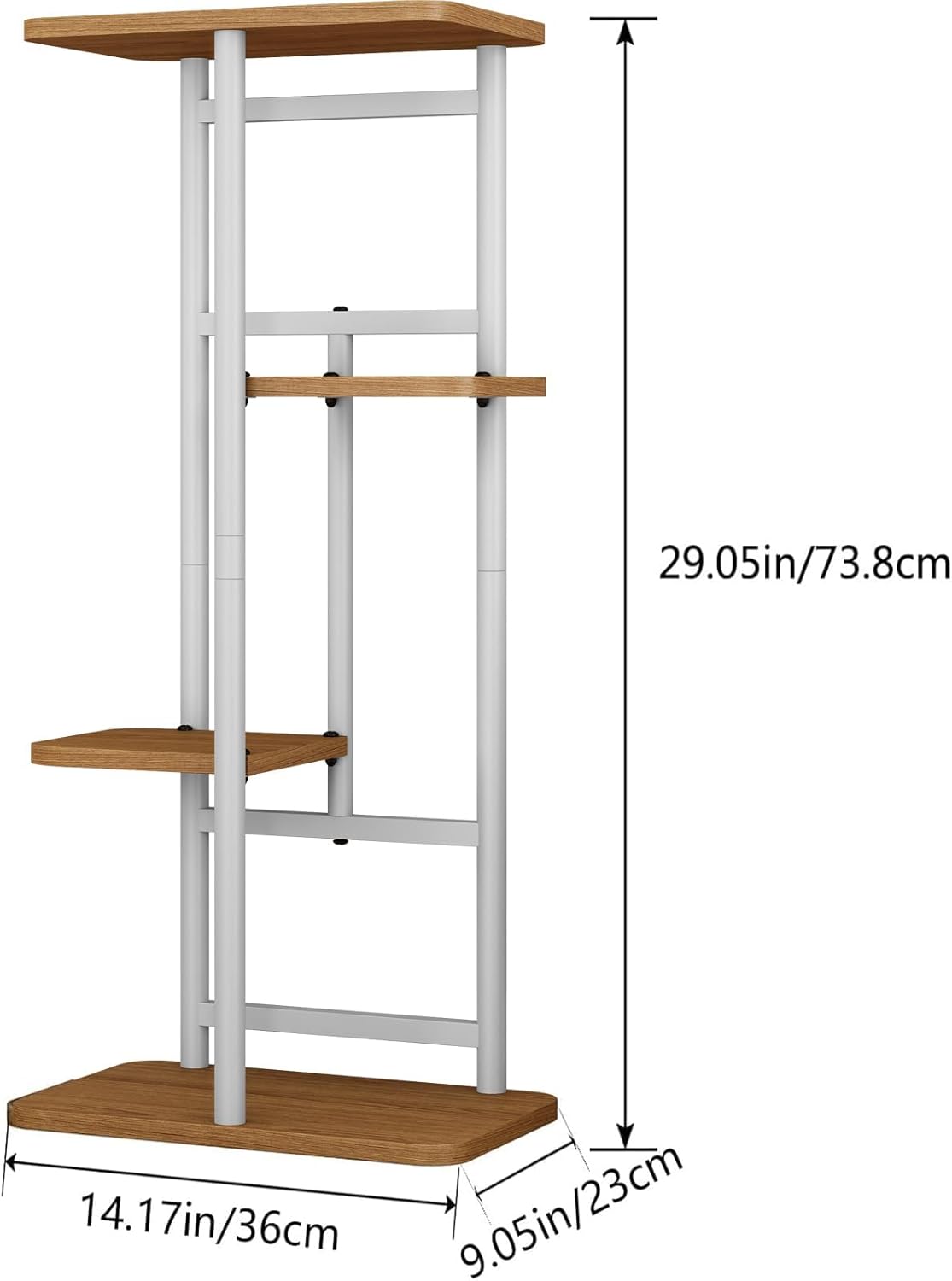 LINZINAR Plant Stand Indoor 4 Tier 5 Potted Multiple Plant Shelf Stands for Garden Corner Balcony Living Room Black