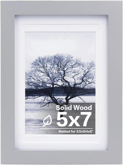 Egofine 12x16 Picture Frame Black, Covered by Plexiglass Made of Solid Wood, Display Pictures 9x12 and 11x14 with Mat or 12x16 Without Mat, for Wall Mounting Photo Frame - Colors A
