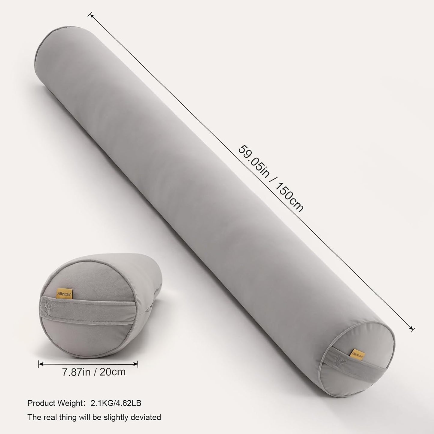 Body Pillow for Adults,Long Round Pillow,Big Cylindrical Pillow,Large Full Bolster Pillows for Side Sleepers (Steel Gray, 47.24"*7.87")