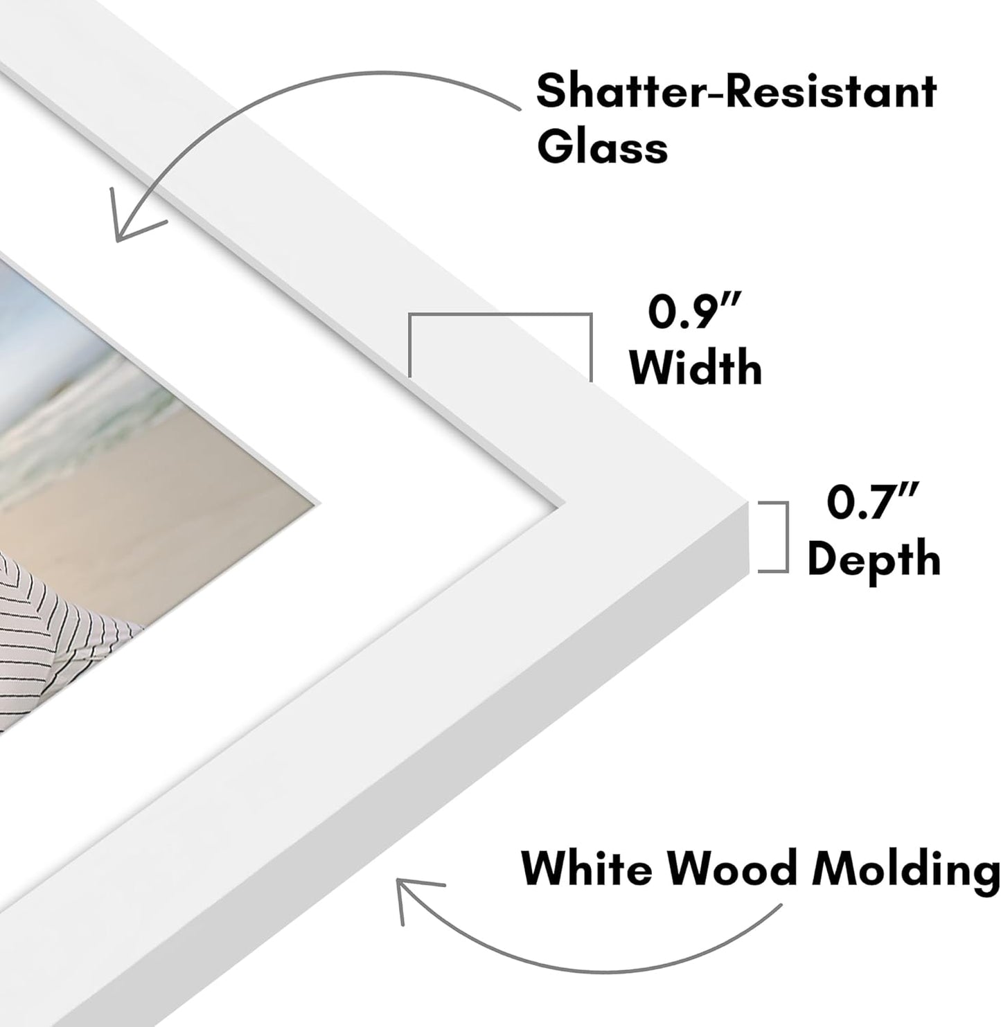 Americanflat 4x6 Collage Picture Frame with Shatter-Resistant Glass - Fits Five 4x6 Photos or Use as One 11x14 Picture Frame - Signature Collection - Collage Frames for Wall Display - Black
