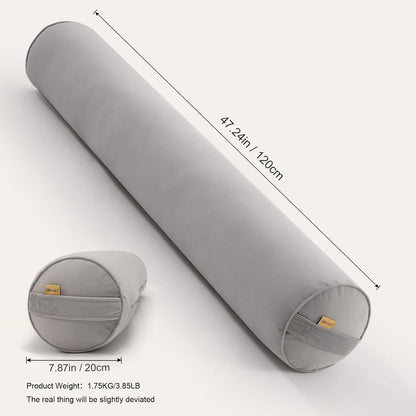 Body Pillow for Adults,Long Round Pillow,Big Cylindrical Pillow,Large Full Bolster Pillows for Side Sleepers (Steel Gray, 47.24"*7.87")