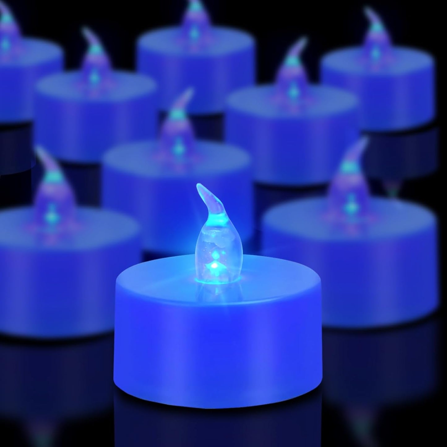 LED Tea Lights - 12 Pack Flameless Battery Operated Candles, 200+ Hours Flickering Warm White, Realistic Fake Tealights for Weddings, Home Decor, Parties, and Sweetest Day
