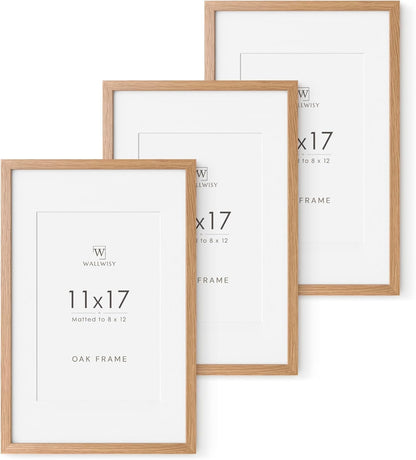 5x7 Picture Frame, Solid Oak Wood 5 x 7 Photo Frame with Mat to 4x6, 7x5 Picture Frames for Wall and Tabletop Display, (Walnut Set of 1)