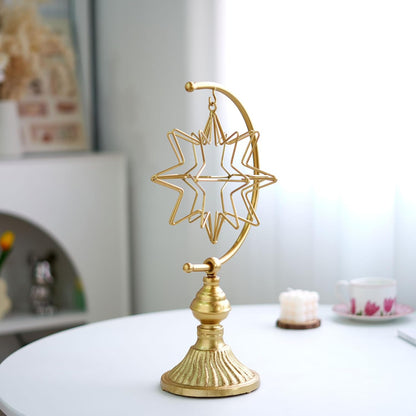 HLQMFHT 7 inches Metal Geometric Abstract Sculpture， Metal Geometric Sculpture Decor Sphere, Tabletop Decor for Living Room,Study,Bedroom,Modern Home Decor Accents