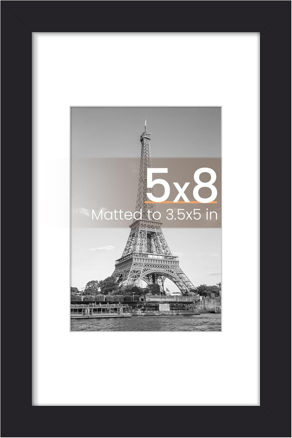 upsimples 8x10 Picture Frame, Display Pictures 5x7 with Mat or 8x10 Without Mat, Wall Hanging Photo Frame, Black, 1 Pack - Colors B