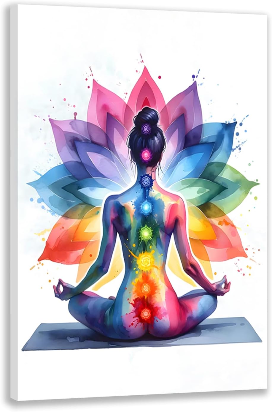 GELDSTEI Calm Zen Botanical Canvas Wall Art, White Lotus Blooming on Stones in Water Aesthetic Pictures, Yoga Spa Meditation Room Decor, Modern Spiritual Poster Prints for Zen Office Framed Set of 3, Each 12x16 Inch