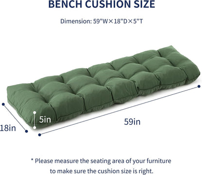 IPYNBAP Outdoor Bench Cushion, 48x18x5 Inch, Waterproof Bench Cushion for Outdoor/Indoor Furniture, Tufted Patio Bench Seat Cushion, Fade Resistant Outdoor Cushions for Porch Swing Couch, Navy Blue