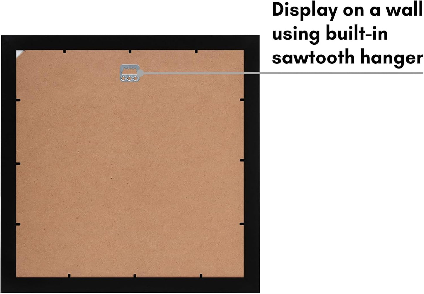 Americanflat 8x10 Picture Frame with Shatter-Resistant Glass - Use as 5x7 Frame with Mat or Display 8x10 Photo Without Mat - Signature Collection - Picture Frames for Tabletop and Wall Display - Black