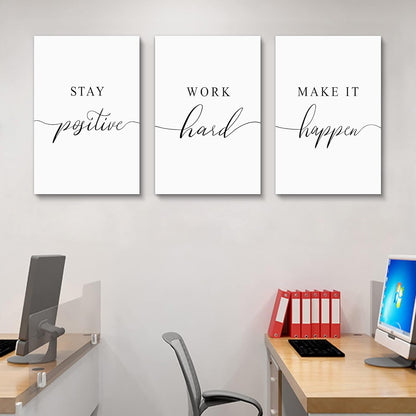 Inspirational Canvas Painting Wall Art -EPHANY ART,Mindset Quotes Prints, Success Framed Entrepreneur Poster Positive Quotes Wall Poster for Home Office Workplace (M-3pcs,12x16inchx3pcs)