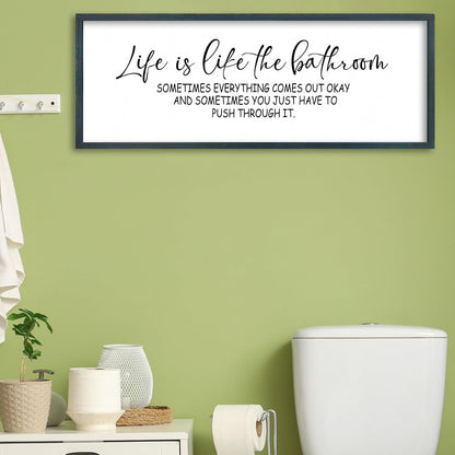 FZMHASLWW Gather Sign Wall Decor 32"×12" Large Wooden Framed for Dining Room Simple Home Kitchen Hanging Art (Wood)
