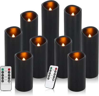 Vinkor Flameless Candles Battery Operated Candles Real Wax Pillar LED Candles with 10-Key Remote and Cycling 24 Hours Timer (Ivory 4" 5" 6" 7" 8" 9")