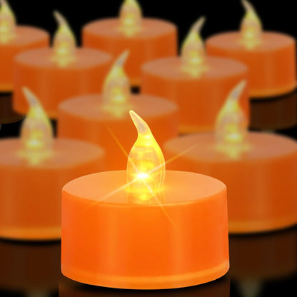 LED Tea Lights - 12 Pack Flameless Battery Operated Candles, 200+ Hours Flickering Warm White, Realistic Fake Tealights for Weddings, Home Decor, Parties, and Sweetest Day