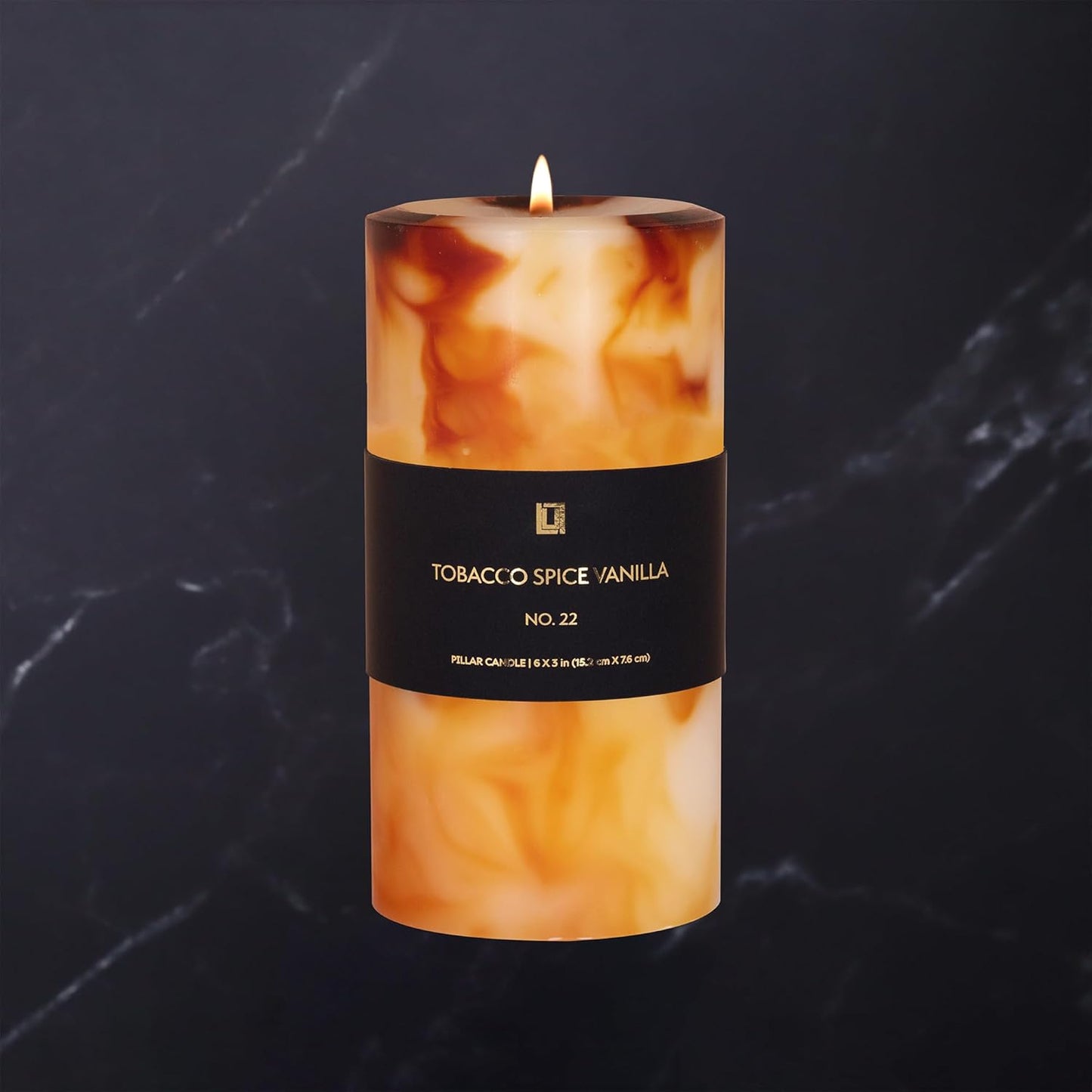 Lulu Candles - Jasmine, Oud & Sandalwood (3x6 Pillar Candle) - Highly Scented Premium Candles in Gifable Box for Home and Office - 100% Cotton Wick - Slow Burning & Long Lasting
