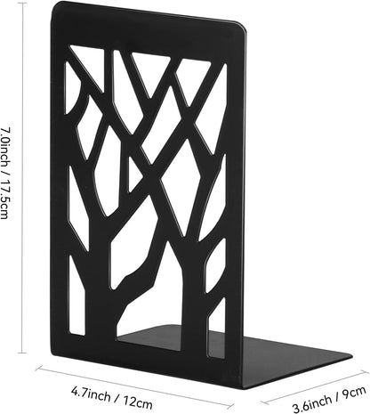 Book Ends, Bookends, Bookends for Shelves, Bookend, Book Ends for Heavy Books, Black Metal Book Shelf Holder Home Decorative, Book Stoppers for Shelves 3 Pair