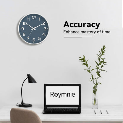 Roymnie Wall Clock Green, Silent Wall Clocks Battery Operated 8 Inch-Modern Non Ticking Analog Clock Decorative for Kitchen Office Bathroom Bedroom(Gold)