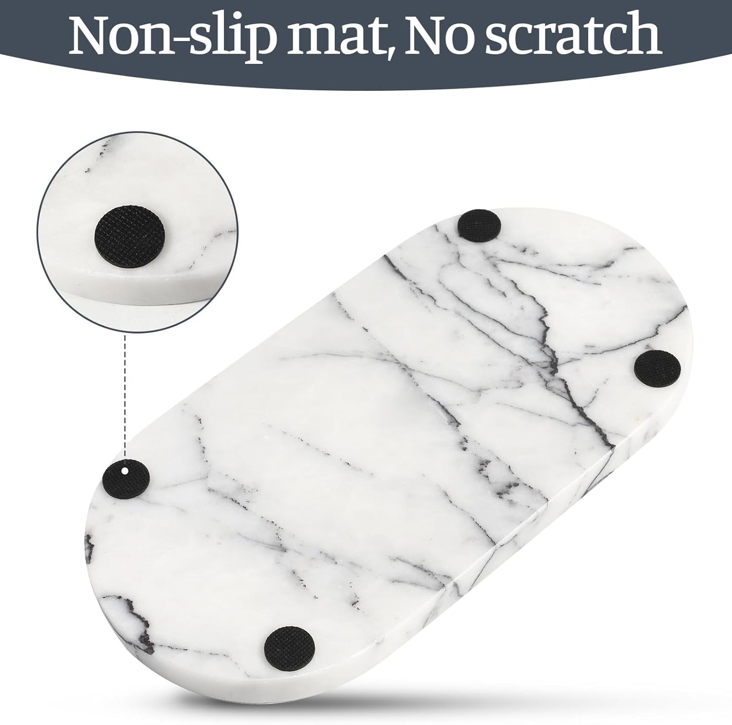 Koville Italian Travertine Tray, 12"x6" Vanity Decorative Marble Tray for Countertop, Catchall Tray for Perfume, Candles, Jewelry Dish Tray