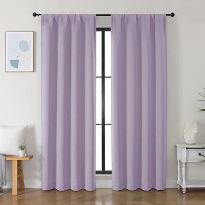 Simplebrand Ava Sage Green Blackout Curtains for Bedroom 63 Inch Length 2 Panels Set, Solid Thermal Insulated Energy Saving Rod Pocket Window Treatment Curtains Blackout Drapes, W40 x L63 Inch, Sage - Colors A