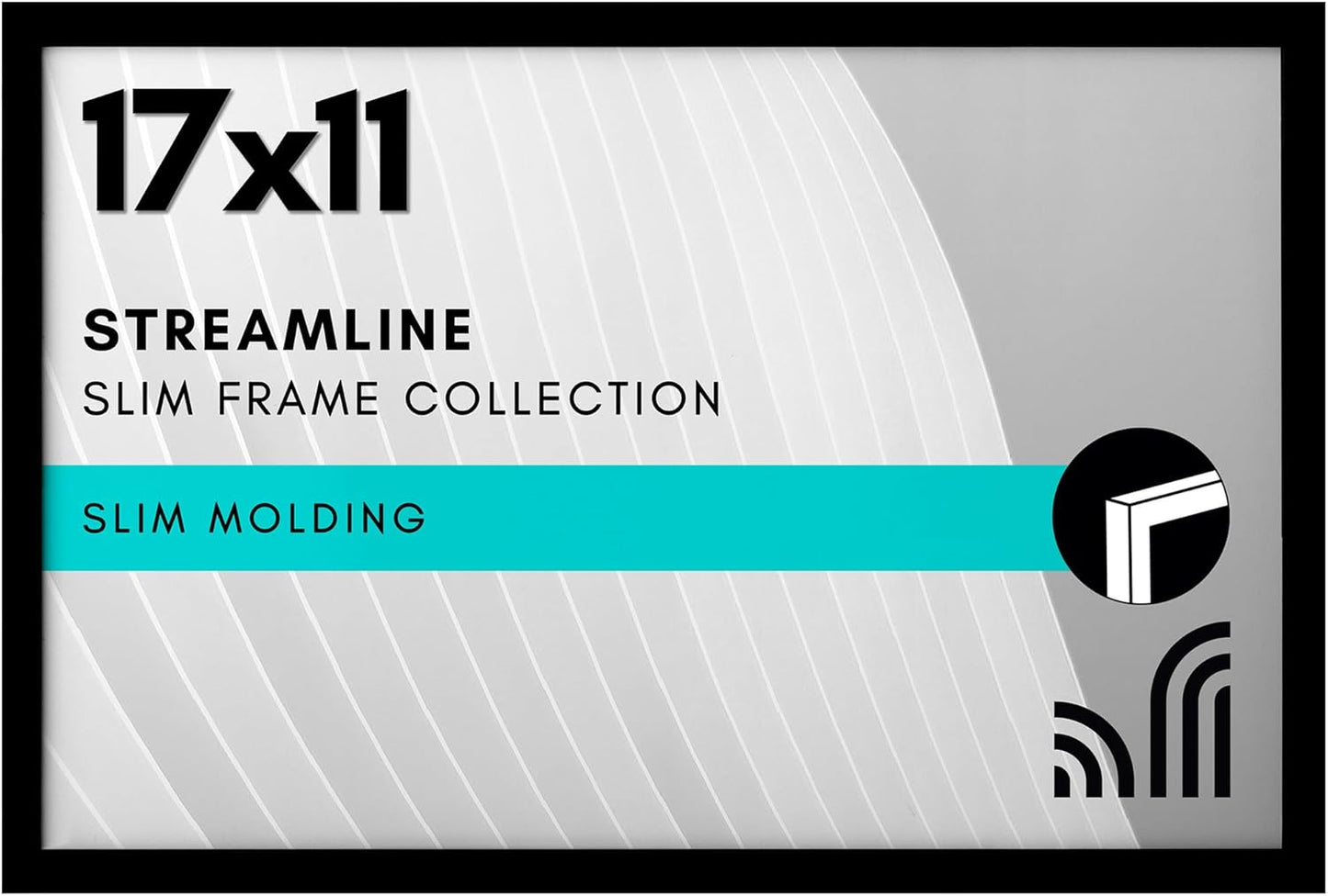 Americanflat 24x36 Poster Frame with Polished Plexiglass - Streamline Collection - Thin Border Picture Frame for Wall Display - Hanging Hardware Included - Black - Colors A