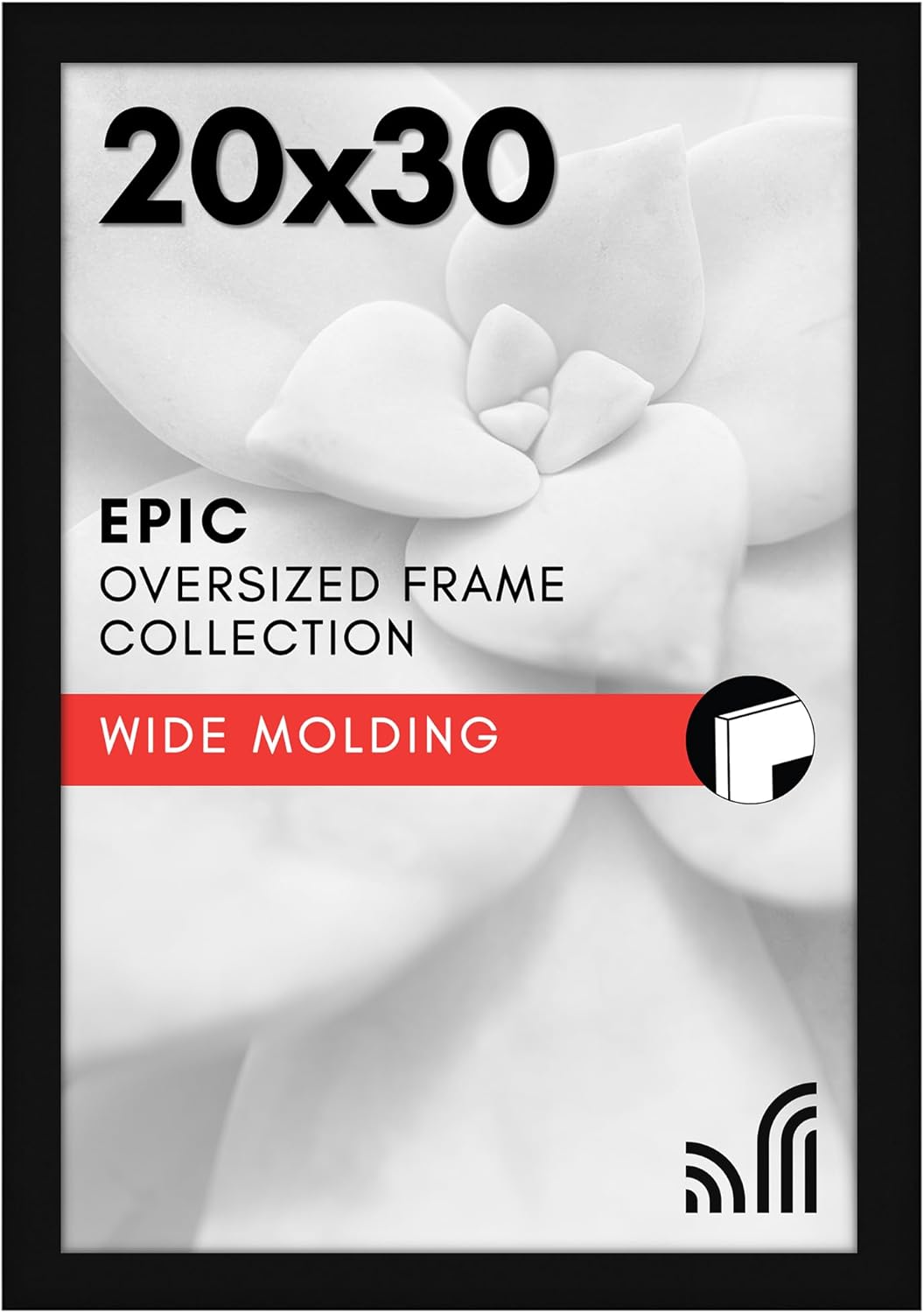 Americanflat 16x20 Picture Frame with Polished Plexiglass - Black Picture Frame - Wide Photo Frames Made of Engineered Wood for Vertical or Horizontal Wall Display - Epic Collection - Black - Colors C
