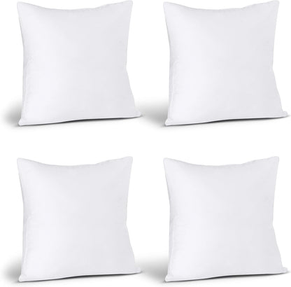 Utopia Bedding Throw Pillows (Set of 4, White) – 16 x 16 Inches Down Alternative Pillows for Bed, Sofa, and Couch - Fluffy Decorative Stuffer Pillow for Indoors & Outdoors