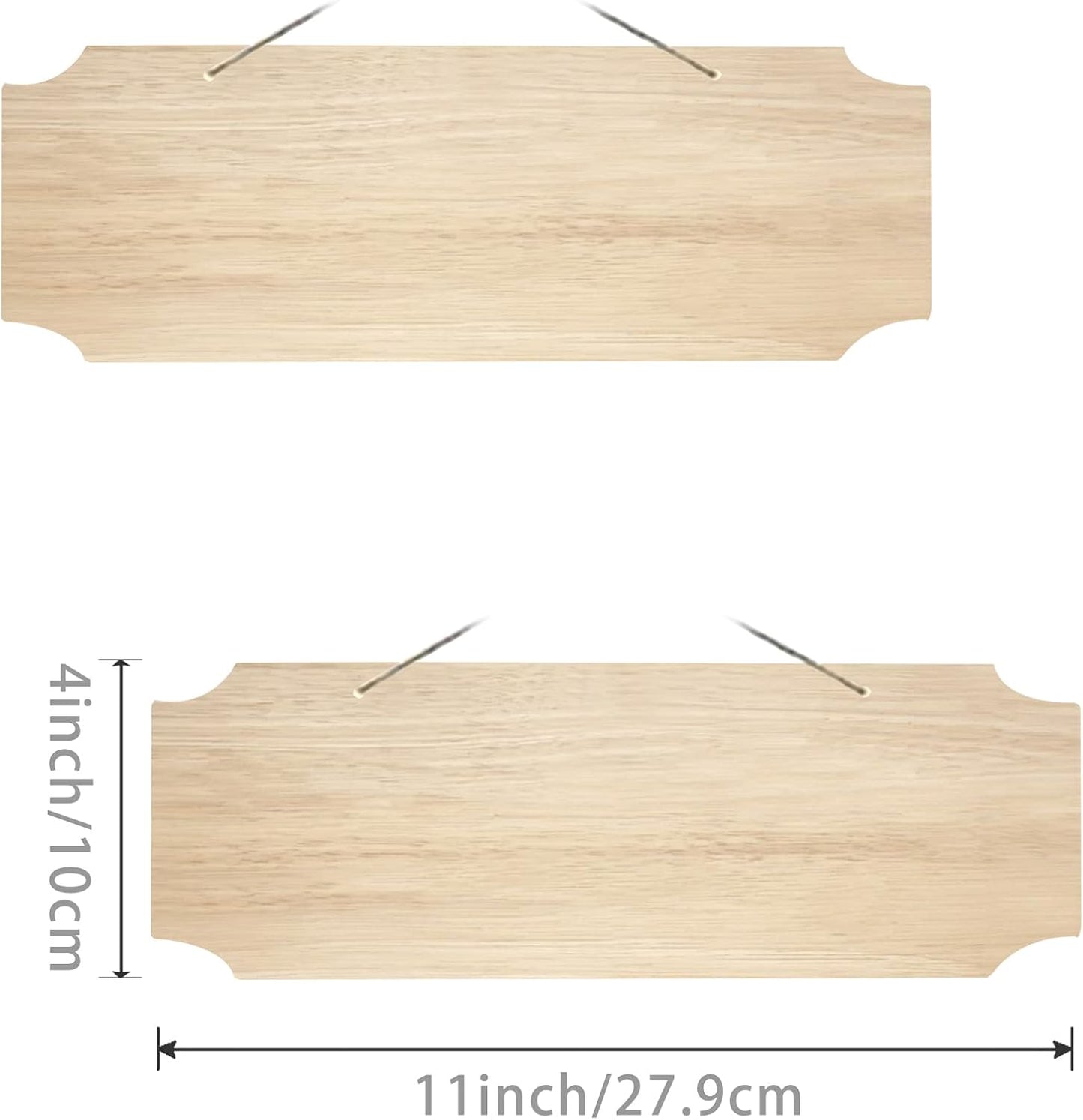 3Pack Blank Wood Sign for Craft Unfinished Hanging Wooden Board with Hole DIY Door Wall Decor Holiday Decoration