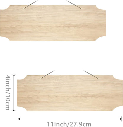 3Pack Blank Wood Sign for Craft Unfinished Hanging Wooden Board with Hole DIY Door Wall Decor Holiday Decoration