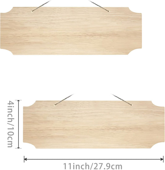 3Pack Blank Wood Sign for Craft Unfinished Hanging Wooden Board with Hole DIY Door Wall Decor Holiday Decoration