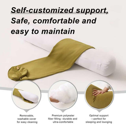 Body Pillow for Adults,Long Round Pillow,Big Cylindrical Pillow,Large Full Bolster Pillows for Side Sleepers (Steel Gray, 47.24"*7.87")