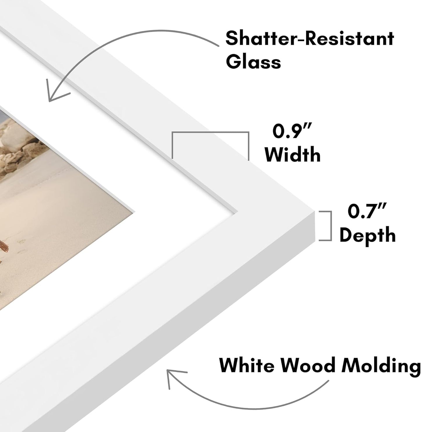 Americanflat 4x6 Collage Picture Frame with Shatter-Resistant Glass - Fits Five 4x6 Photos or Use as One 11x14 Picture Frame - Signature Collection - Collage Frames for Wall Display - Black