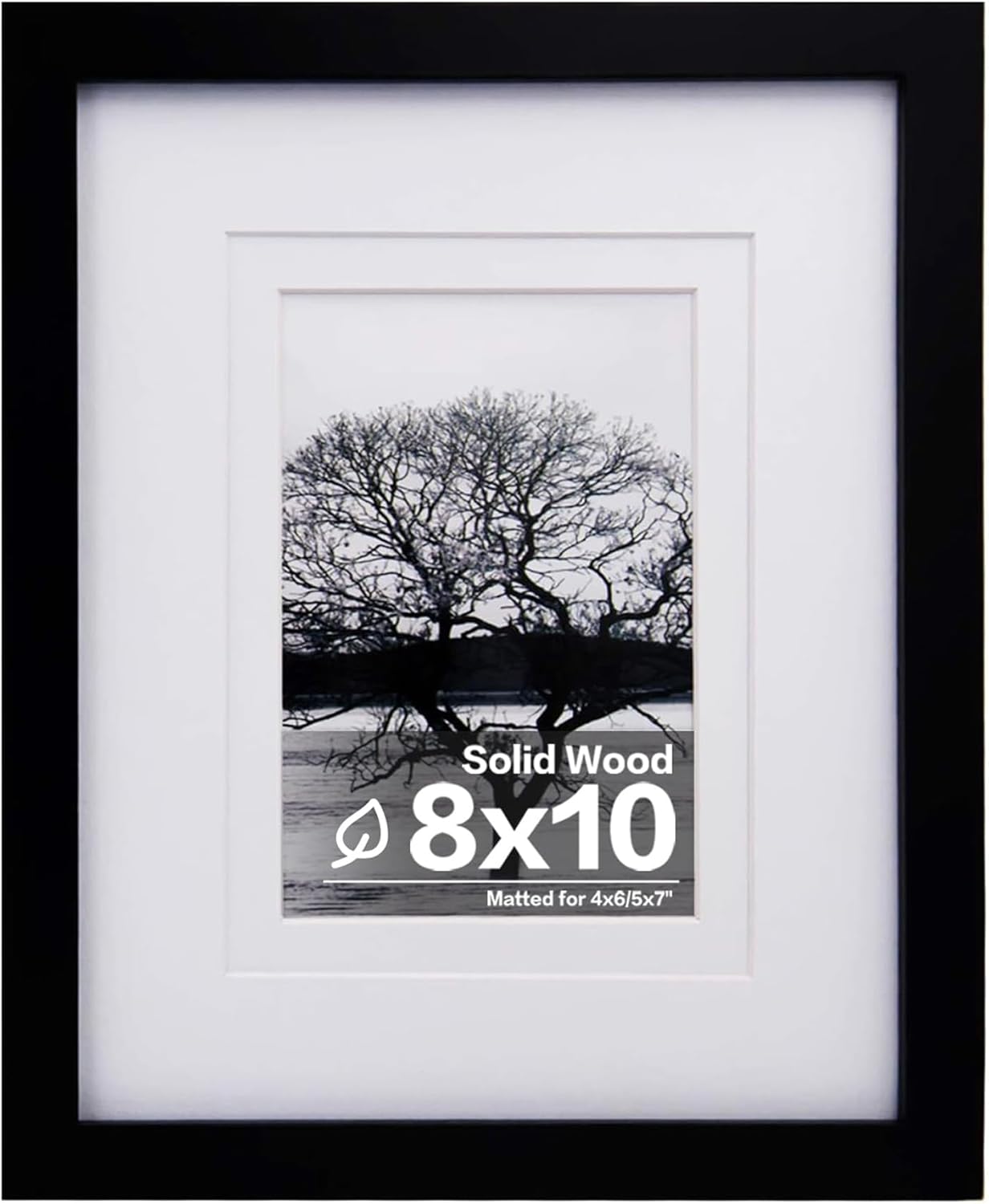 Egofine 12x16 Picture Frame Black, Covered by Plexiglass Made of Solid Wood, Display Pictures 9x12 and 11x14 with Mat or 12x16 Without Mat, for Wall Mounting Photo Frame - Colors B