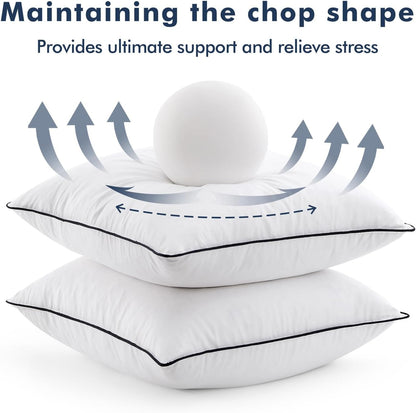 MIULEE Goose Feather Down 20x20 Pillow Insert Set of 2 with 100% Down-Proof Cotton Cover, Soft Fluffy Decorative Pillow for Sofa Bed Couch Living Room White