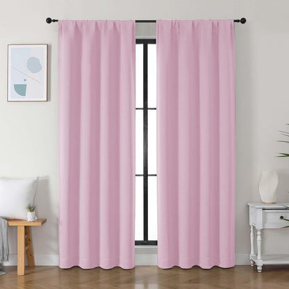 Simplebrand Ava Sage Green Blackout Curtains for Bedroom 63 Inch Length 2 Panels Set, Solid Thermal Insulated Energy Saving Rod Pocket Window Treatment Curtains Blackout Drapes, W40 x L63 Inch, Sage - Colors C