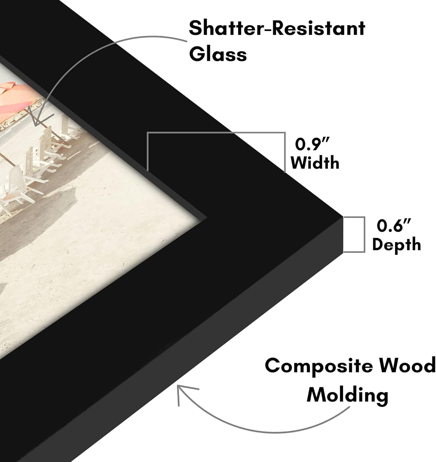 Americanflat 12x18 Poster Frame with Shatter-Resistant Glass - Signature Collection - Gallery-Style Frames Made of Engineered Wood - Photo Frame for Wall Display - Black - Colors B
