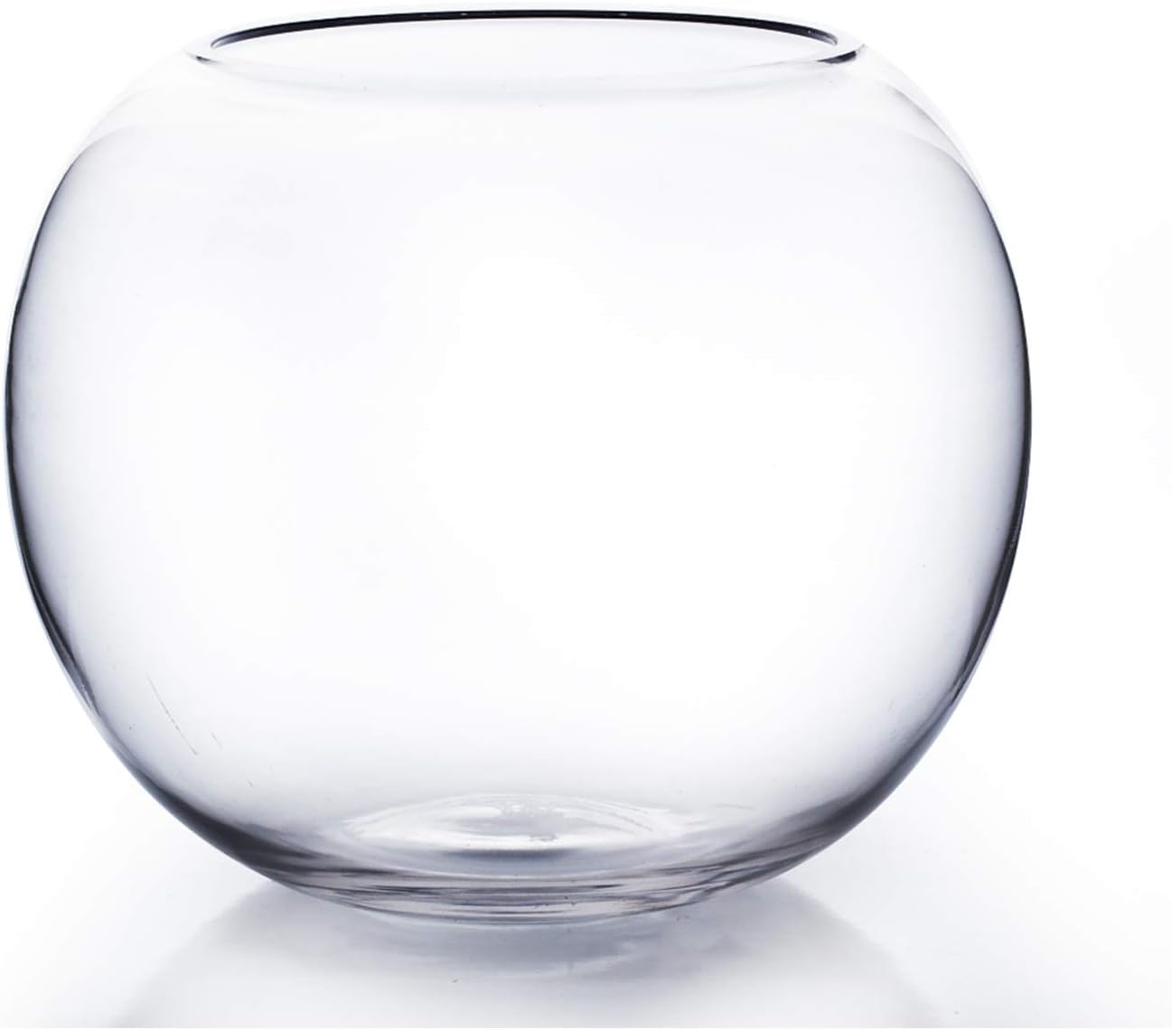 WGV Bowl Glass Vase, Diameter 6", Height 4.5", Open Width 4", (Multiple Sizes Choices) Clear Bubble Planter Terrarium Fish Bowl for Wedding Event Home Decor, 1 Piece (VBW0006A)