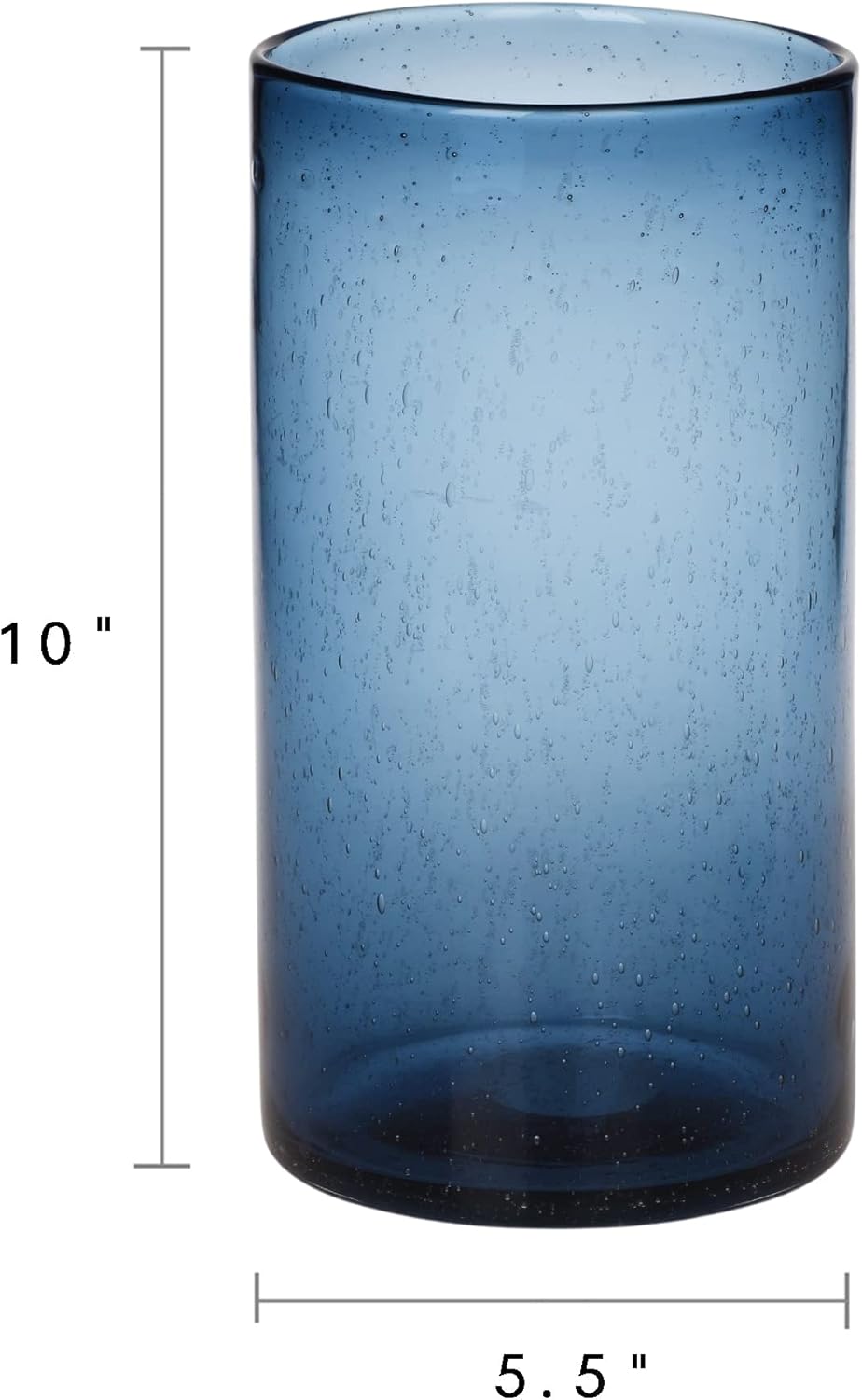 Hurricane Candle Holders for Pillar Hand Blown Glass Cylinder Vases Table Centerpiece Bulk Room Decor Clear Seeded Bubbles Living Dining Kitchen Island 10" 7" 4" Set of 3